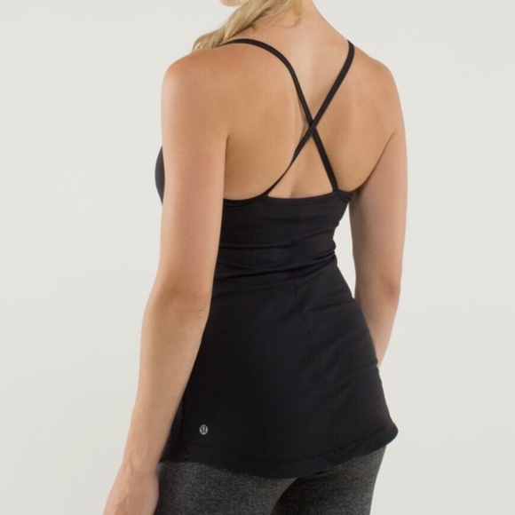 Lululemon Atma Tank Top Shelf Bra Size 8 Black - Picture 2 of 12